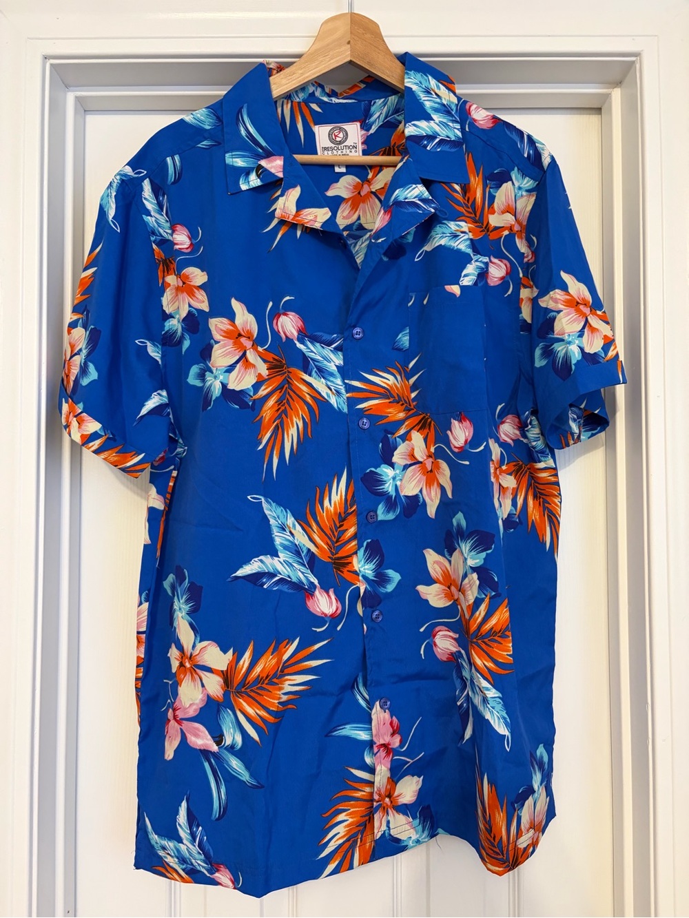 One Resolution Clothing Blue Floral Short Sleeve Button-Down Shirt